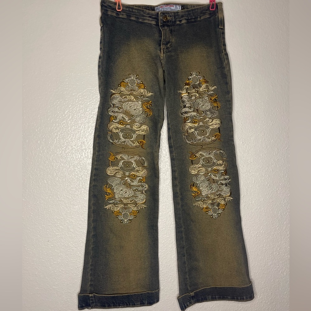 sweet November embroidered low rise jeans